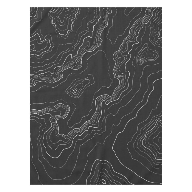 Black Topography Tablecloth (Front)