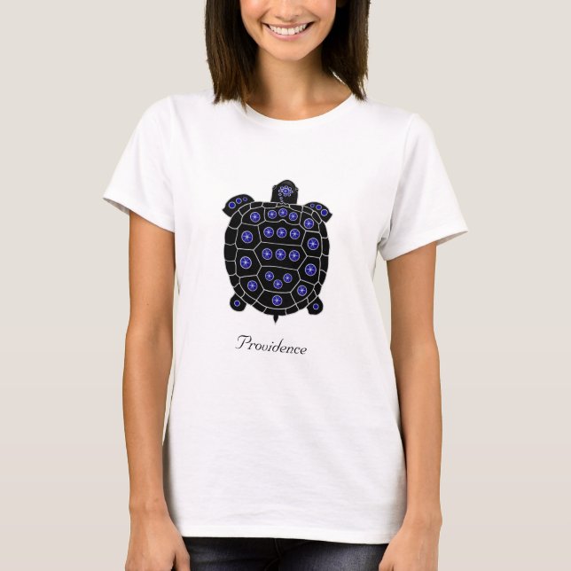 Black Tortoise Ornamented with Star Sapphires T-Shirt (Front)