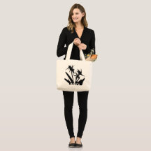 BLACK - Tote bag with Flower of Pariso in Black