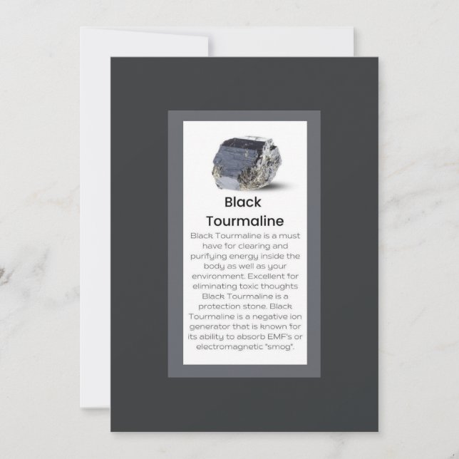 Black Tourmaline Crystal Meaning Jewellery Display Holiday Card (Front)