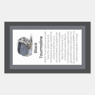 Black Tourmaline Crystal Meaning Jewellery Display Rectangular Sticker