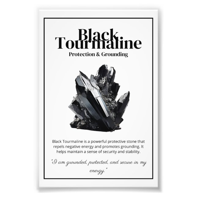 Black Tourmaline Crystal Meaning Poster (Front)