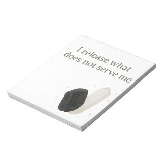 Black Tourmaline & Selenite Crystal Affirmation Notepad