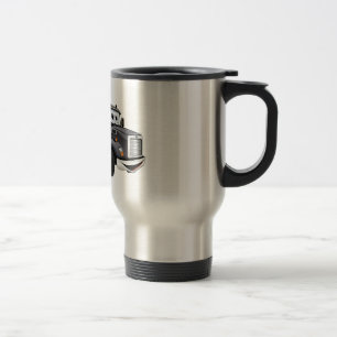Black Tow Truck Flatbed Cartoon Travel Mug