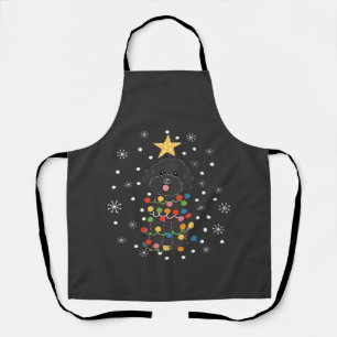 Black Toy Poodle Christmas Tree Classic T-Shirt Apron