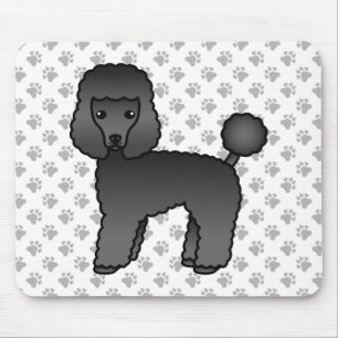 Black Toy Poodle Cute Cartoon Dog Mouse Mat