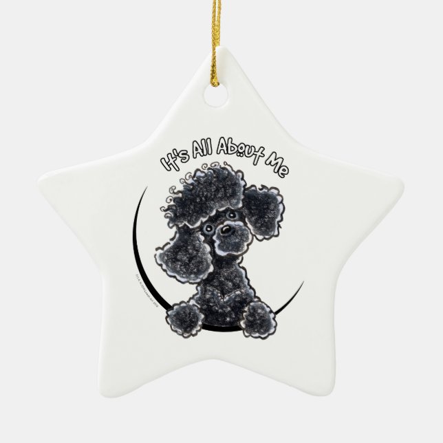 Black Toy Poodle IAAM Ceramic Tree Decoration (Front)