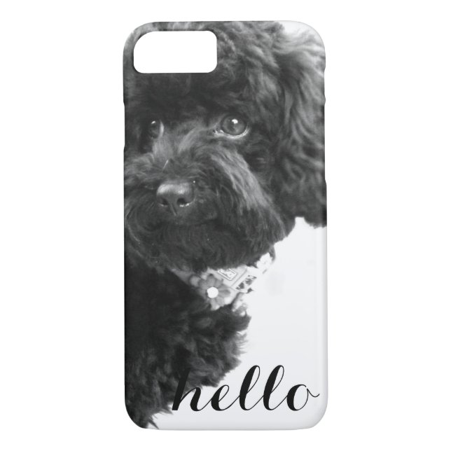Black Toy Poodle in B&W Photography Personalised Case-Mate iPhone Case (Back)