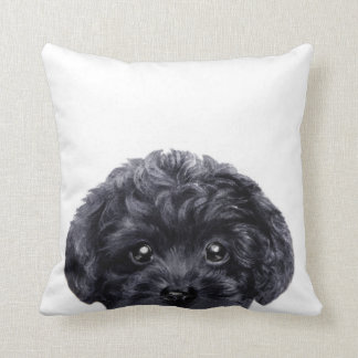Black toy poodle original by miart cushion