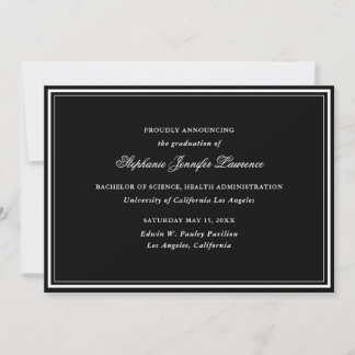 Black Traditional Graduation Announcement