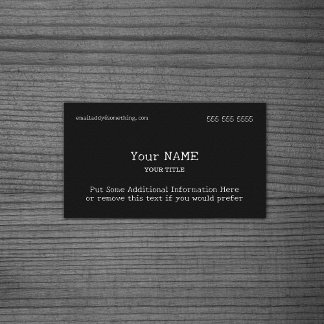 Black Traditional Type Business Card