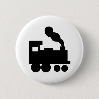 black train railway icon 6 cm round badge