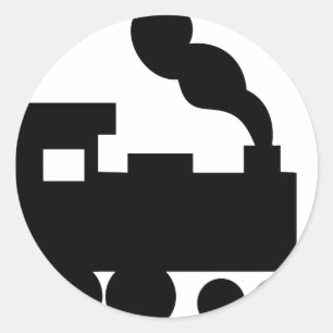 black train railway icon classic round sticker