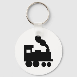 black train railway icon key ring