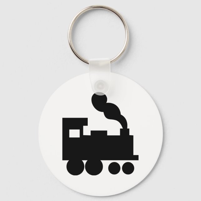 black train railway icon key ring (Front)