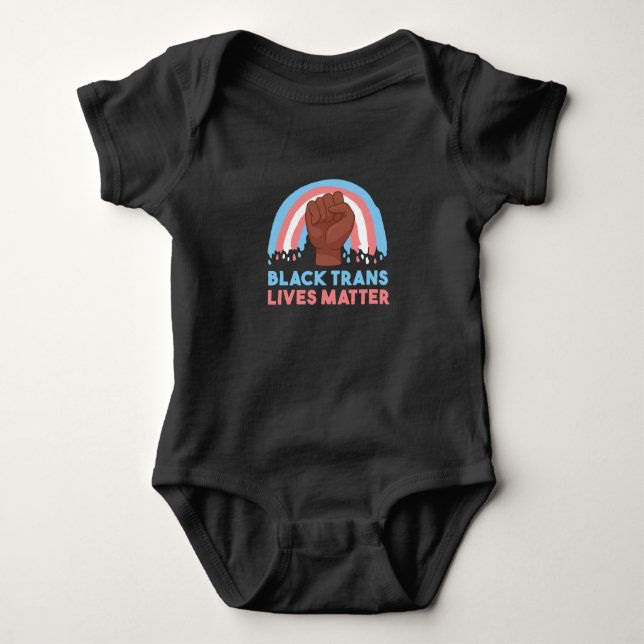 Black trans lives baby bodysuit (Front)