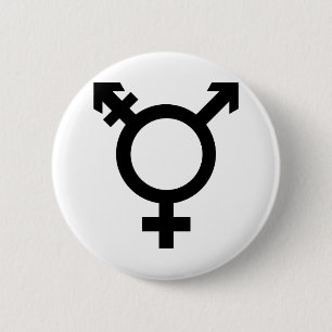 Black Transgender Symbol 6 Cm Round Badge