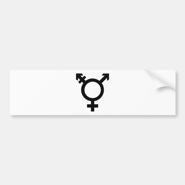 Black Transgender Symbol Bumper Sticker (Front)