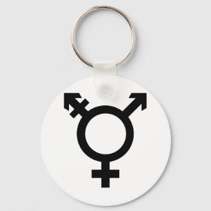 Black Transgender Symbol Key Ring