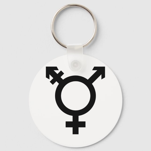 Black Transgender Symbol Key Ring (Front)