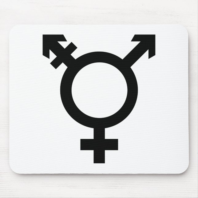 Black Transgender Symbol Mouse Mat (Front)