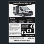 Black Transportation Company Flyer<br><div class="desc">This flyer is for a transportation company that transports people or supplies for companies. You can change the photo to your own vehicle</div>