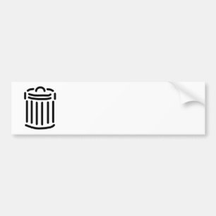 Black Trash Can Symbol Bumper Sticker