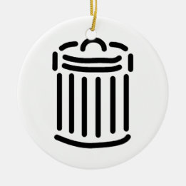 Black Trash Can Symbol Ceramic Tree Decoration