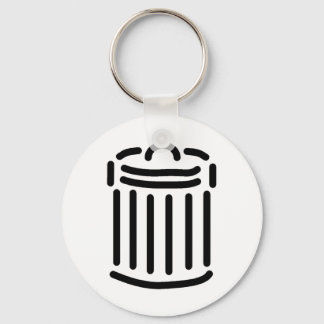 Black Trash Can Symbol Key Ring