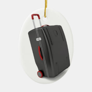 Black travel bag ceramic tree decoration