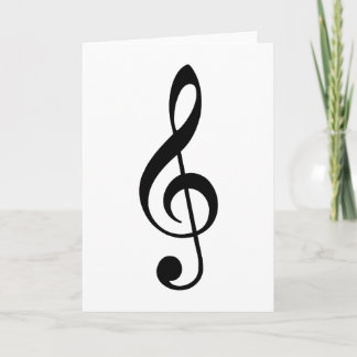 Black Treble Clef Card
