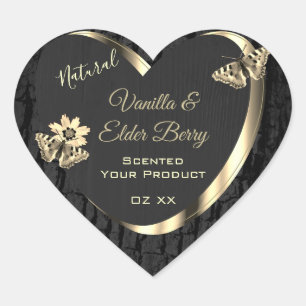 Black Tree Bark and Wood Grain Gold Product Labels