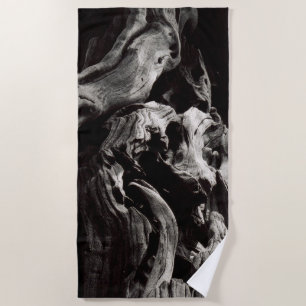 Black Tree Bark Beach Towel