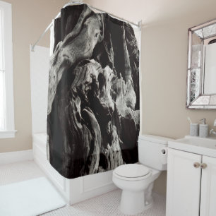 Black Tree Bark Shower Curtain
