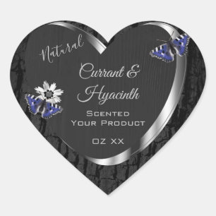 Black Tree Bark with Silver Frame Product Labels