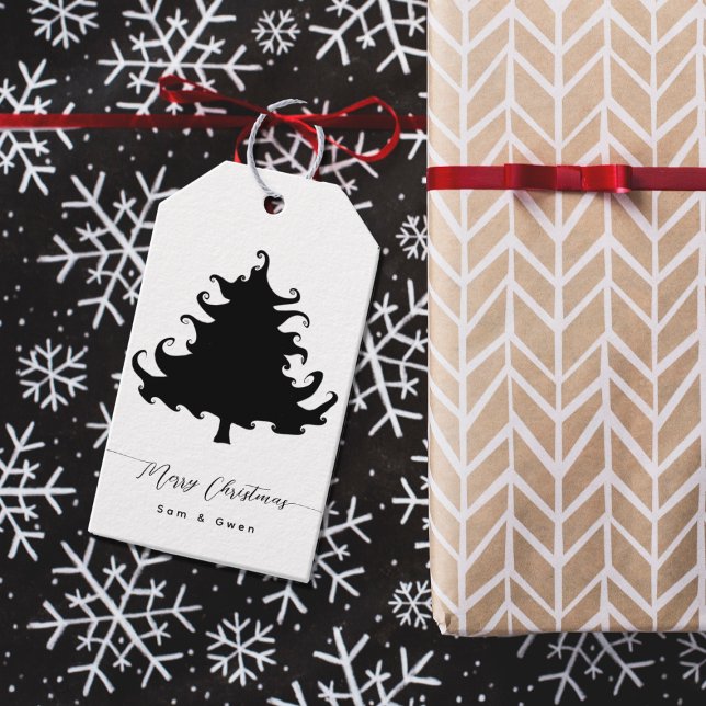 Black Tree Christmas Gift Tags (Creator Uploaded)