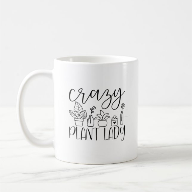 Black Tree "Crazy Plant Lady" Coffee Mug (Left)