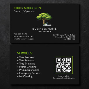 Black Tree Services QR Code Business Card