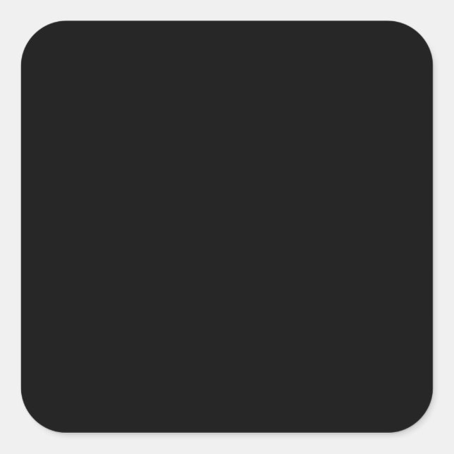 Black Trend Colour Customised Template Blank Square Sticker (Front)