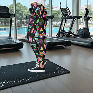 Black Trendy 80s Elegant Style Leggings