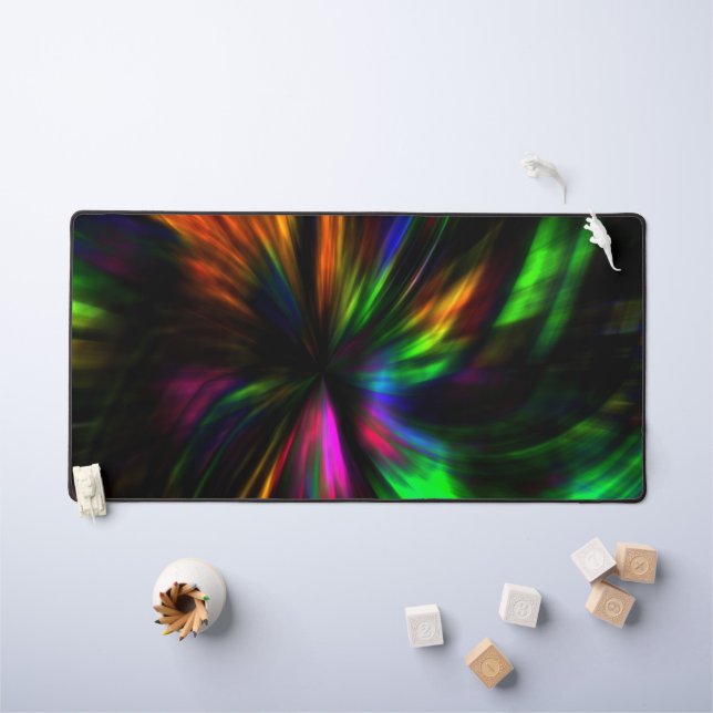 Black Trendy Modern Aesthetic Pattern Desk Mat (Kids Table)