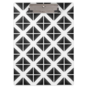 Black Trendy Triangle Pattern Clipboard