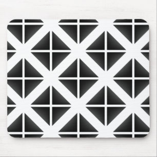 Black Trendy Triangle Pattern Mouse Mat