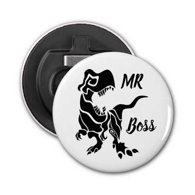 Black Trex the Boss Dino Bottle Opener (Front)