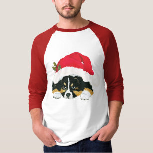 Black Tri Aussie Christmas Puppy T-Shirt