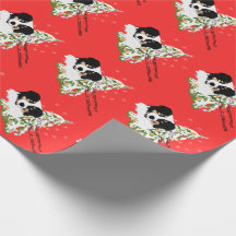 Black Tri Australian Shepherd Christmas Wrap