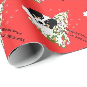 Black Tri Australian Shepherd Christmas Wrap Wrapping Paper