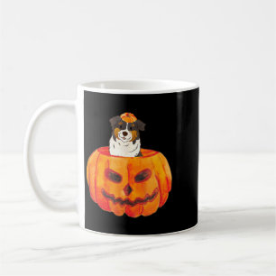 Black Tri Colour Aussie Dog Happy Halloween Pumpki Coffee Mug