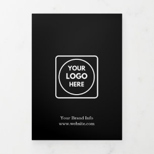 Black Tri-Fold Brochure   Custom Business Logo