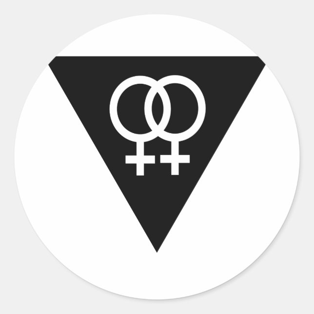 Black Triangle Classic Round Sticker (Front)